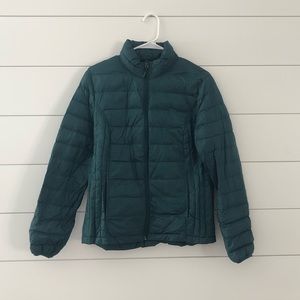 Teal puffer jacket